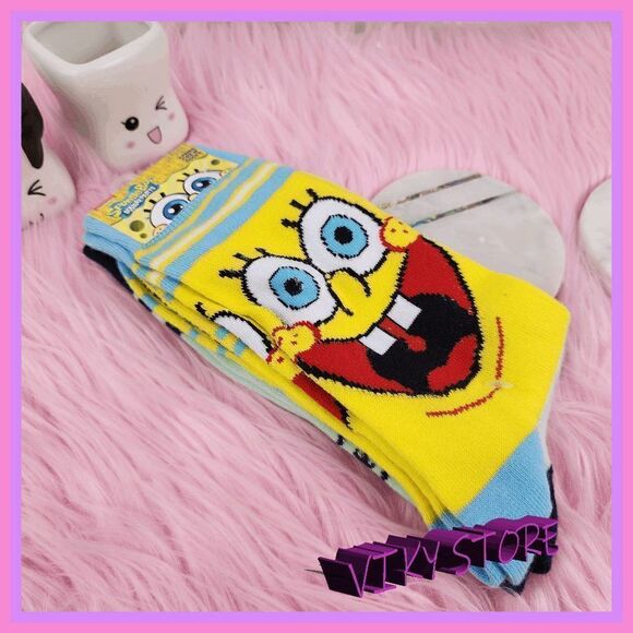 NWT SpongeBob Style: Nickelodeon Crew Socks NWT - Picture 1 of 4